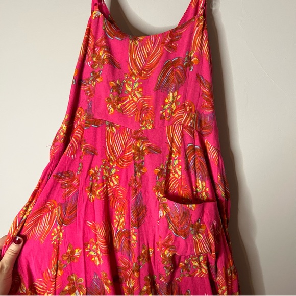 Free People Hot Tropics Jumpsuit in Hot Pink Combo - Picture 4 of 8